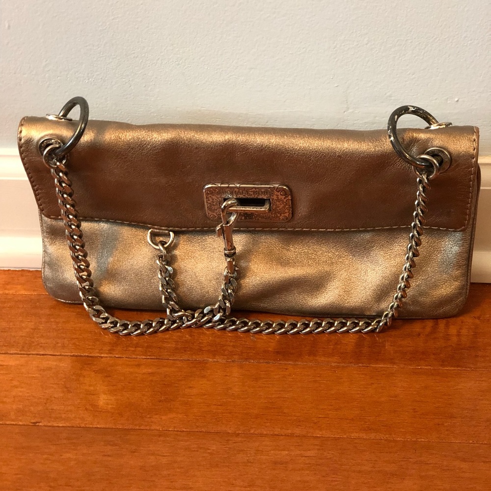 Michael Kors metallic shoulder clutch
